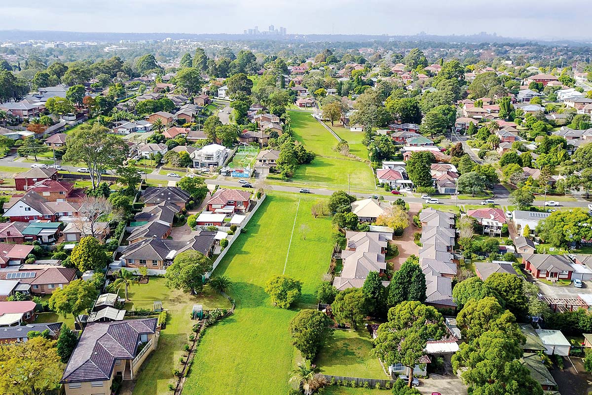 Bird's-eye view of Land corridor Welby St - North Road Eastwood, Sydney. Credit: NSW Department of Planning and Environment / Salty Dingo