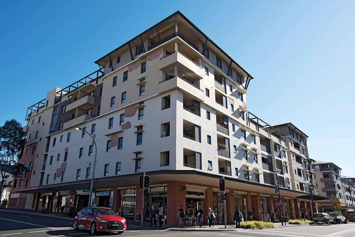 An apartment building at Kogarah, in the Georges River region of NSW.