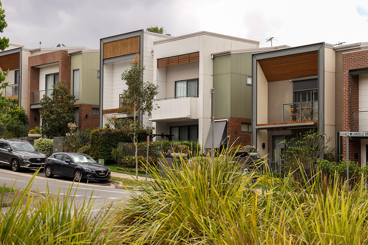 Low-rise housing located on Lardelli Drive, Ryde NSW. Credit: James Grabowski/DPHI
