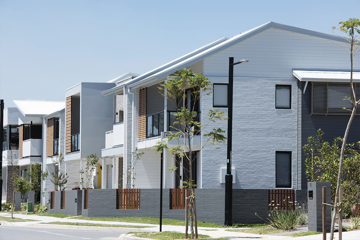 A completed row of new townhouses. Blacktown NSW. Credit: DPHI/Sarah Rhodes