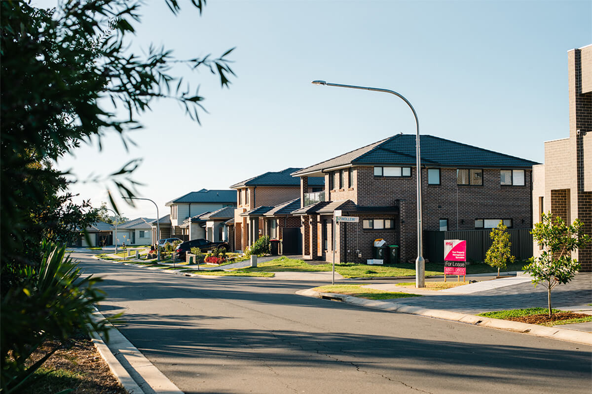 Row of double story houses in Camden NSW. Credit: Lisa Madden/DPHI