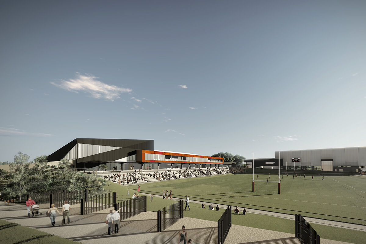 Artist's impression of open space in the Parramatta Road corridor.